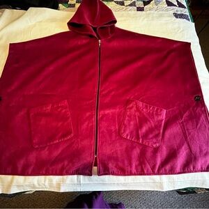 NWOT Women’s burgundy hooded poncho/coverup